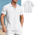 Summer Men's British Style Loose Trendy Breathable Linen Casual Quick-Dry Polo Shirt Short Sleeve